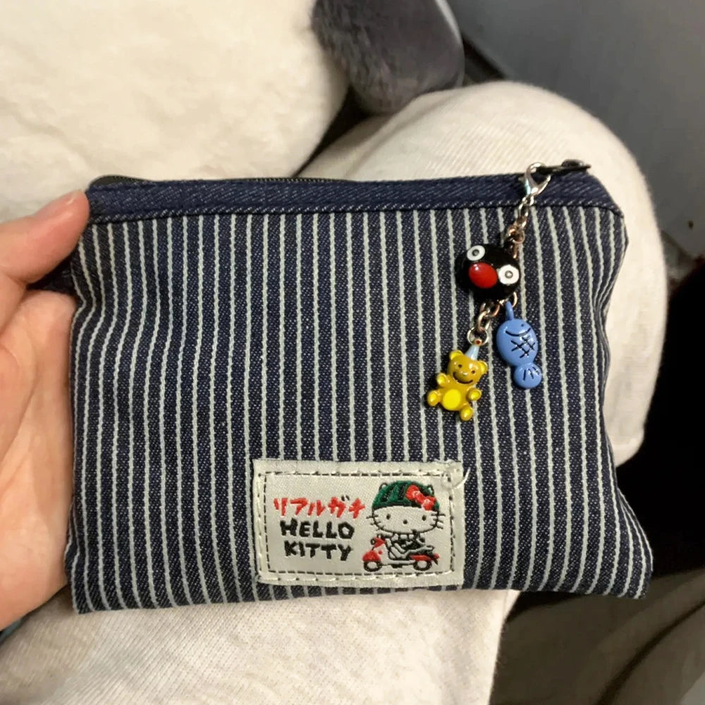 Hello Kitty Coin Bag – Kawaii Sanrio Denim Storage Bag for Fans - Image 4