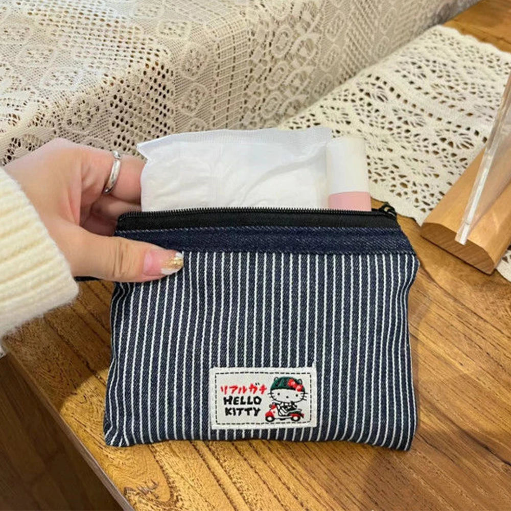 Hello Kitty Coin Bag – Kawaii Sanrio Denim Storage Bag for Fans - Image 6