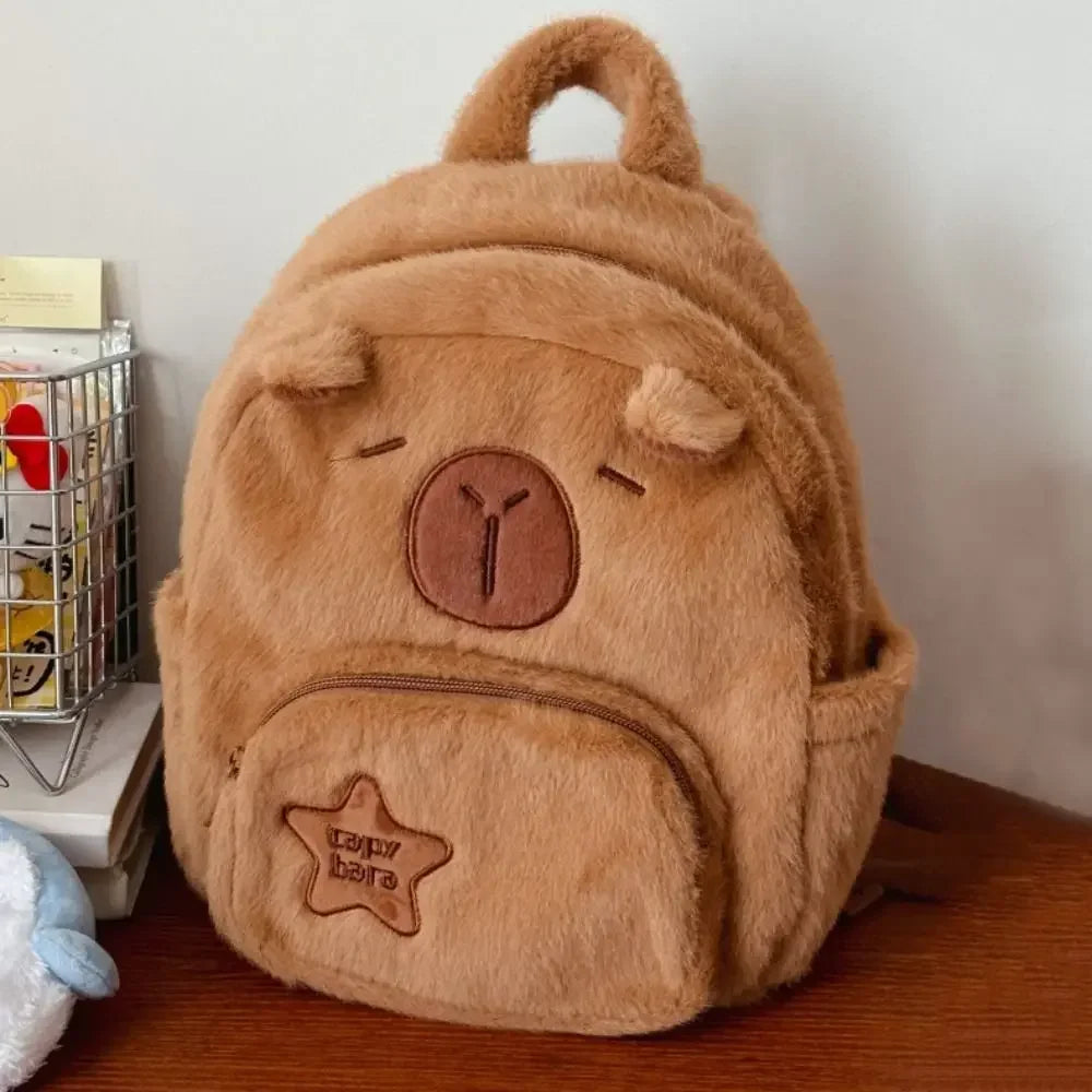 Kawaii Capybara Plush Backpack – Cute and Versatile Tote for All Ages - Image 5