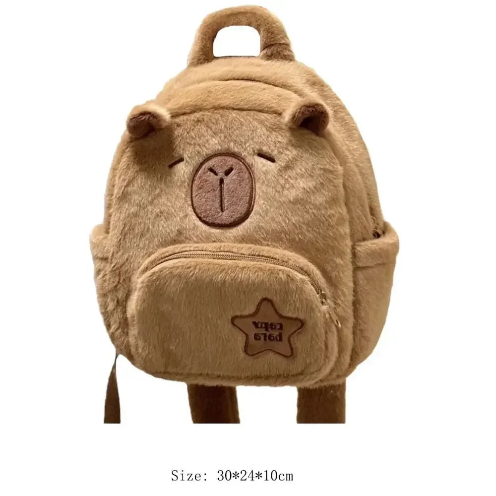 Kawaii Capybara Plush Backpack – Cute and Versatile Tote for All Ages - Image 6