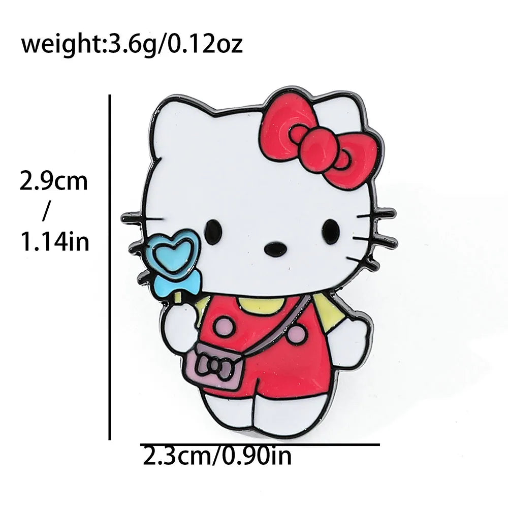 Cute Cartoon KT Cat Brooch Set - Image 6