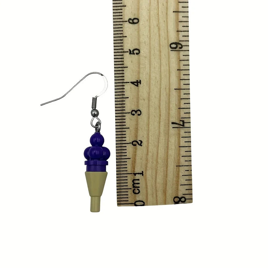 Creative Ice Cream Building Block Earrings – Handmade Kawaii Jewelry - Image 2