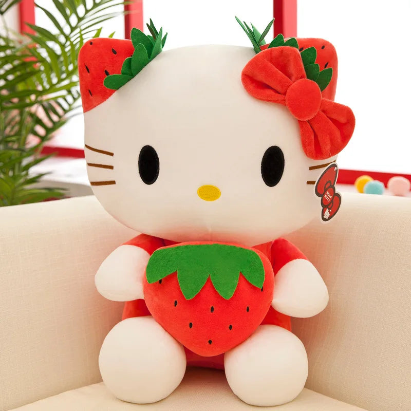 Kawaii Sanrio Hello Kitty Plush – Adorable Strawberry KT Cat Pillow Doll - Image 6
