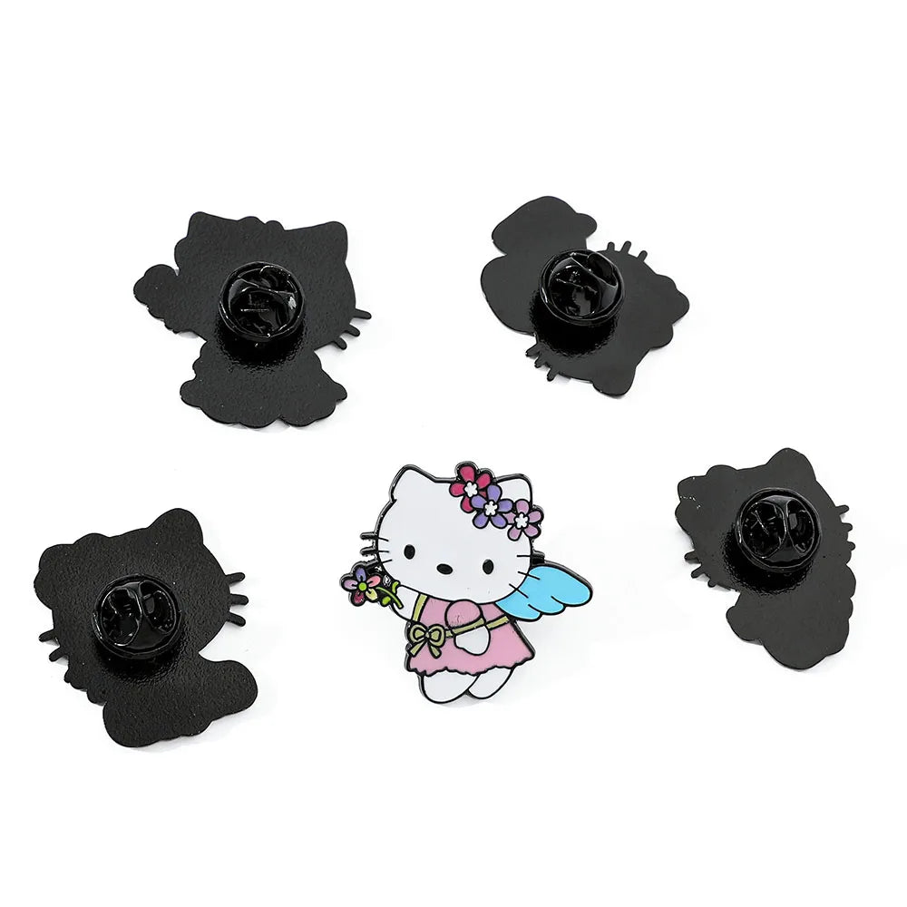 Cute Cartoon KT Cat Brooch Set - Image 2