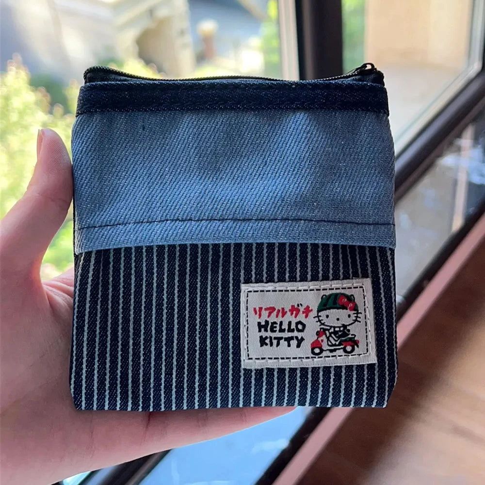 Hello Kitty Coin Bag – Kawaii Sanrio Denim Storage Bag for Fans - Image 8