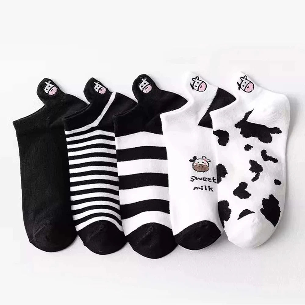 Charming Cartoon Animal Print Short Socks – 5 Pairs for a Playful Wardrobe - Image 7