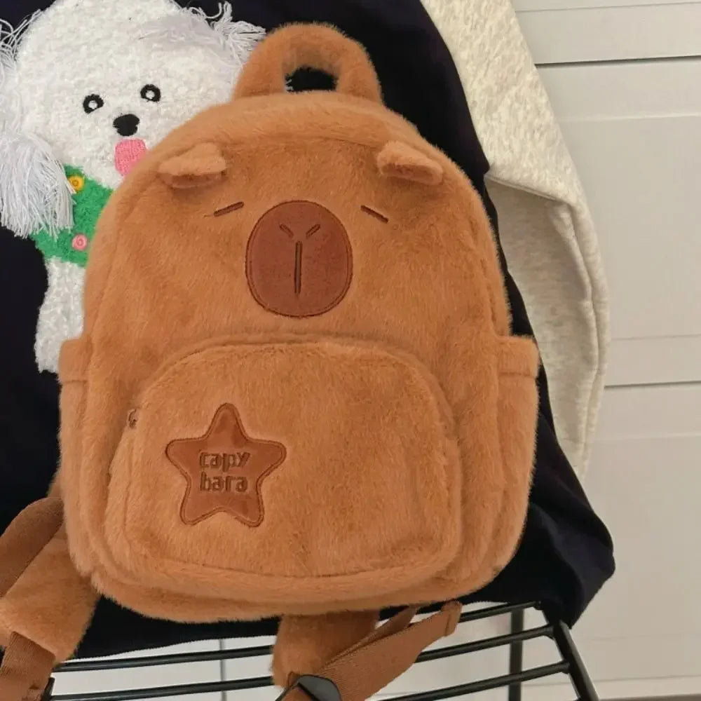 Kawaii Capybara Plush Backpack – Cute and Versatile Tote for All Ages