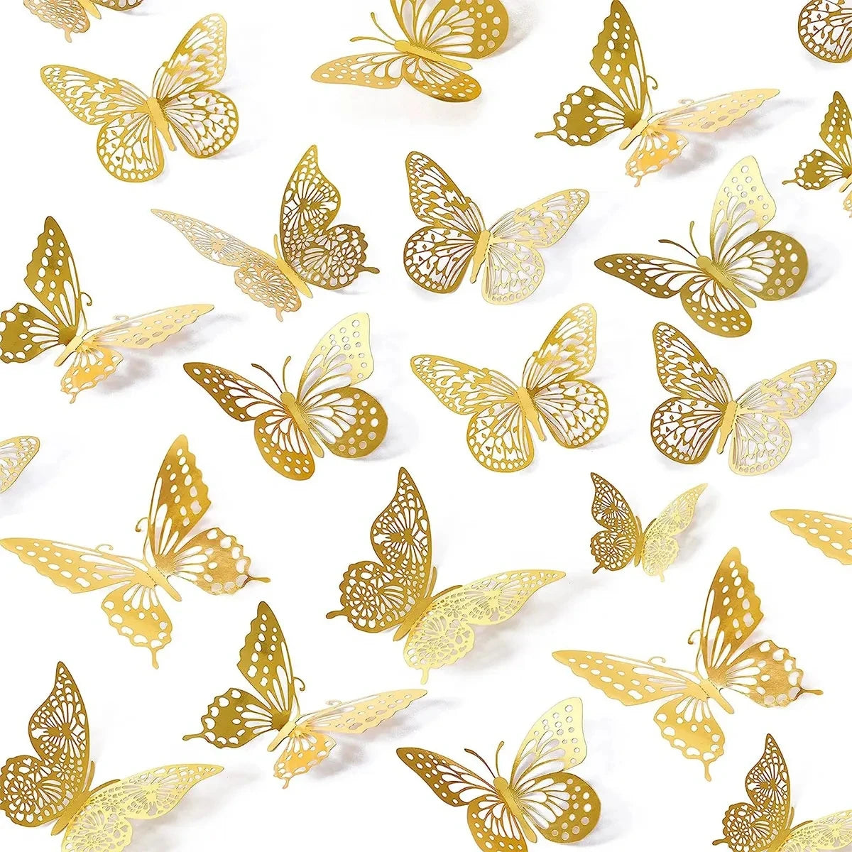 Elegant 3D Gold Butterfly Wall Decor – Parties and Home Decoration - Image 11