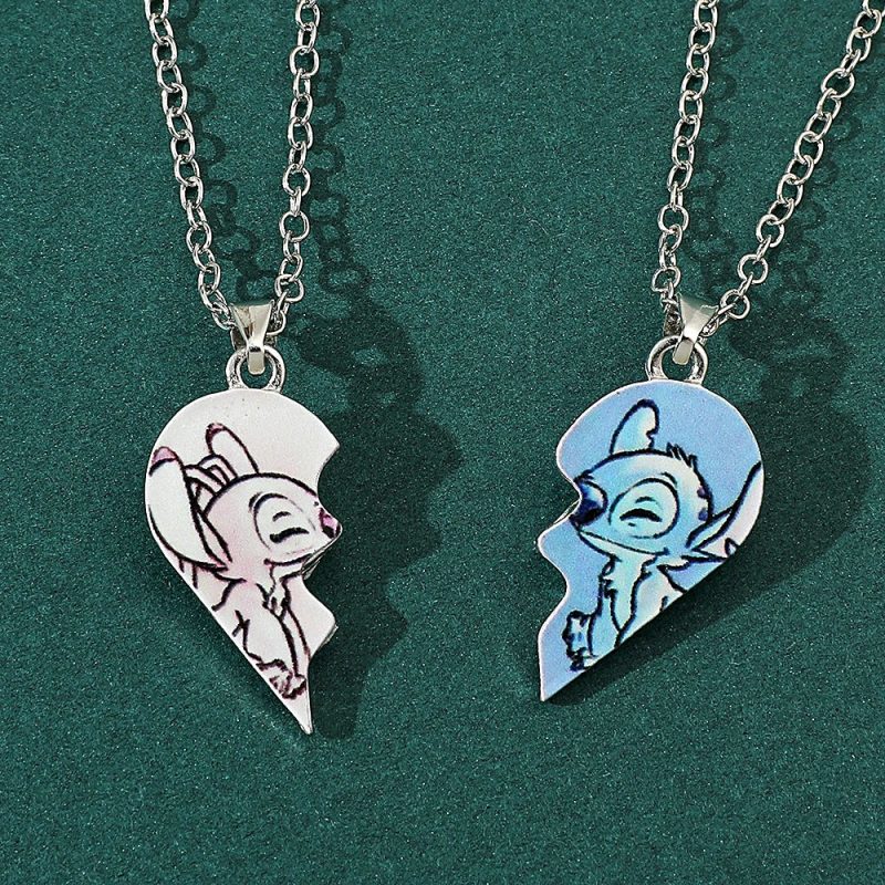 Disney Stitch Heart Necklace for Couples - Image 4