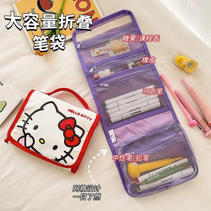 Kawaii Sanrio Large Capacity Folding Cartoon Makeup Bag - Image 4
