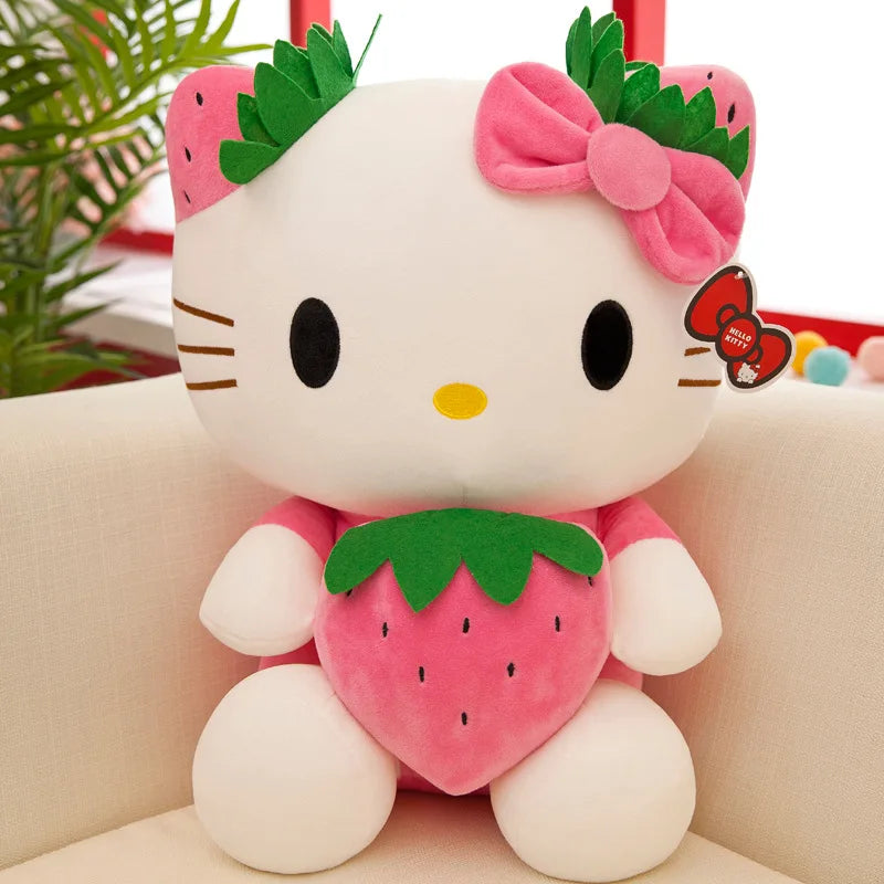 Kawaii Sanrio Hello Kitty Plush – Adorable Strawberry KT Cat Pillow Doll - Image 5