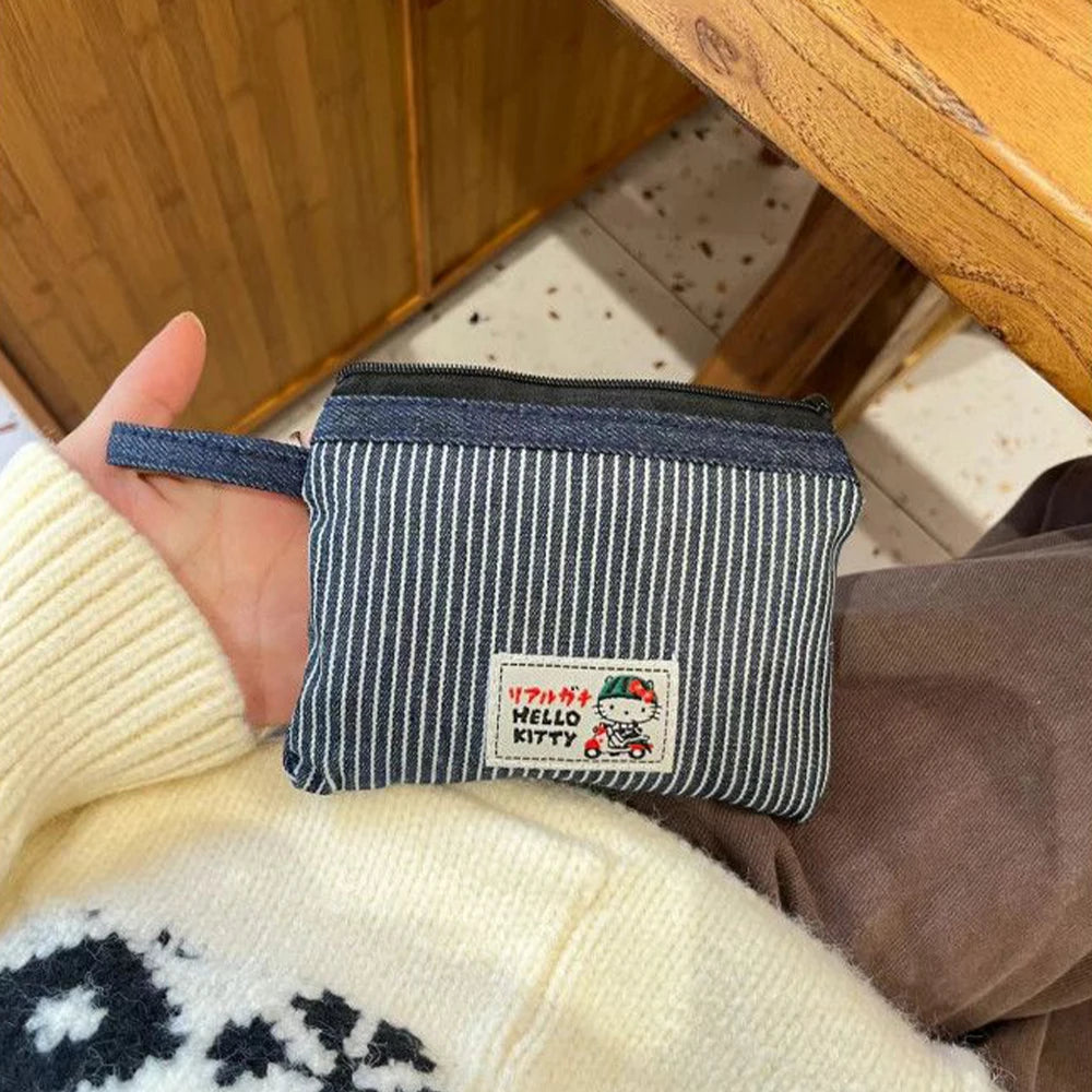 Hello Kitty Coin Bag – Kawaii Sanrio Denim Storage Bag for Fans - Image 7