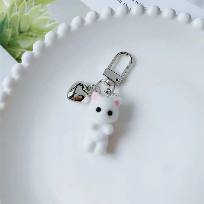 Cute Flocking Cat Keychain - Image 7