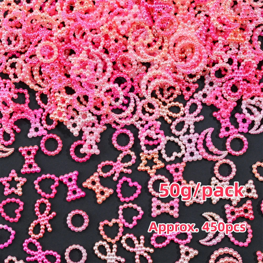 Pink Bowknot Heart Shaped Mixed Nail Decorations - Image 15