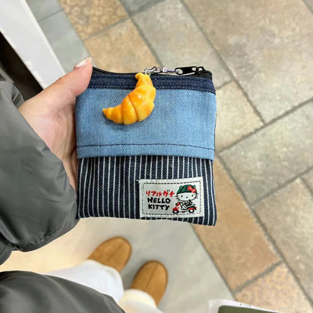 Hello Kitty Coin Bag – Kawaii Sanrio Denim Storage Bag for Fans - Image 5