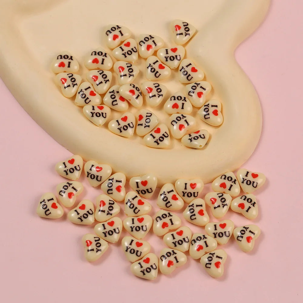 Adorn Your Creations with 10pcs I Love You Heart Beads - Image 7
