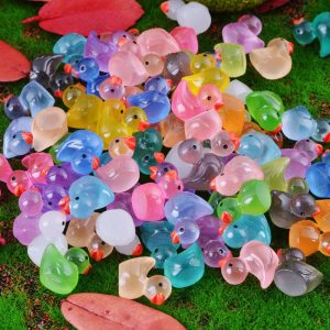Luminous Mini Ducks – Glow in the Dark Fairy Garden Accessories