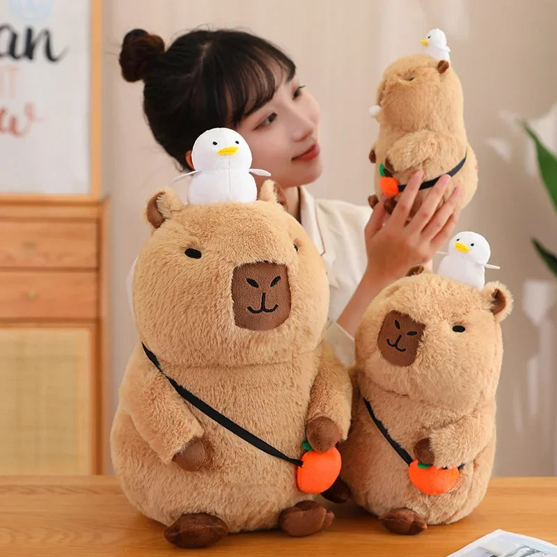 Adorable Strawberry Hat Capybara Plush Toy - Image 4
