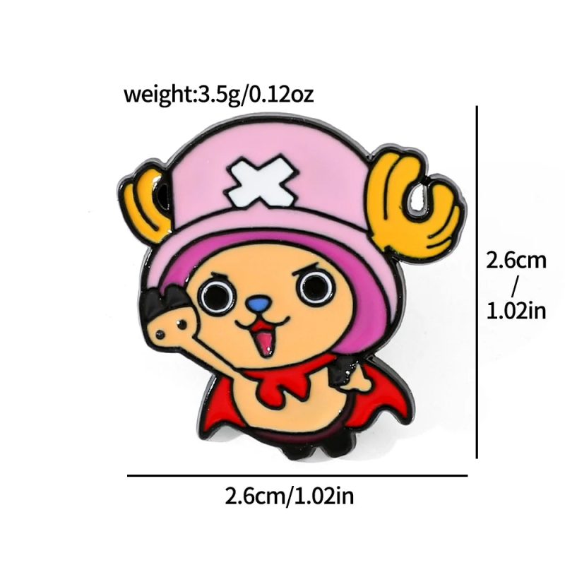 5 Pcs Monkey D. Luffy & Tony Tony Chopper Enamel Pins - Image 3