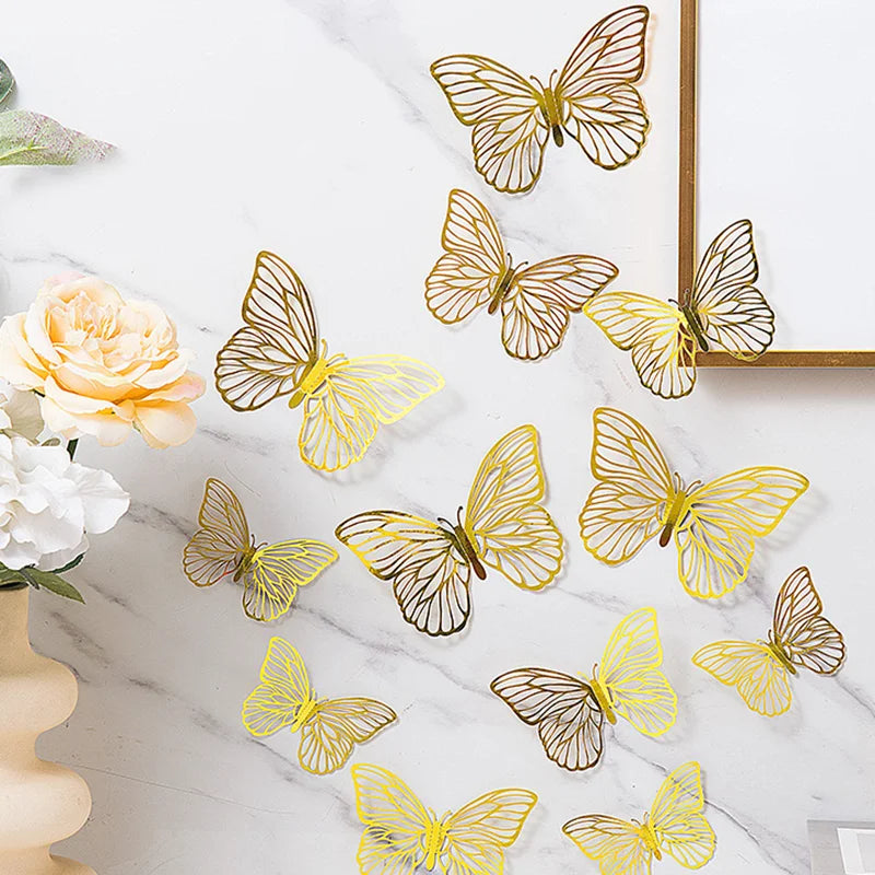 Elegant 3D Gold Butterfly Wall Decor – Parties and Home Decoration - Image 4