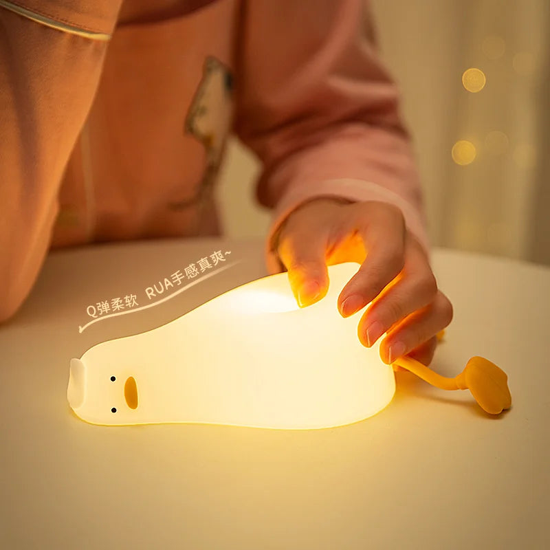 Cute Silicone Duck Lying Night Light - Image 2