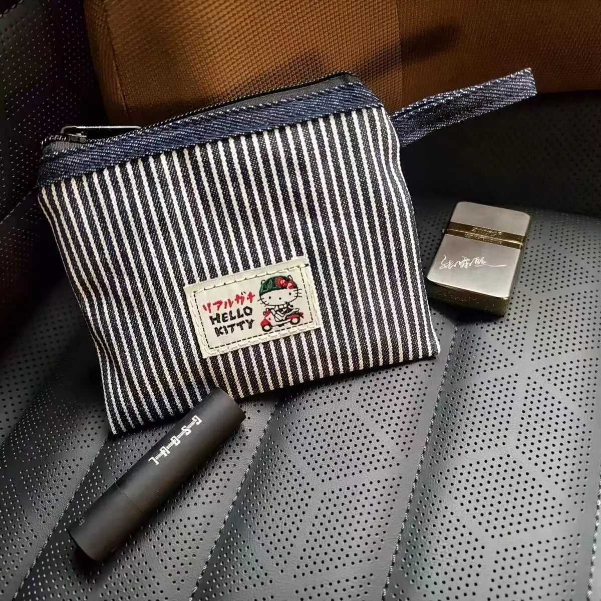 Hello Kitty Coin Bag – Kawaii Sanrio Denim Storage Bag for Fans - Image 3