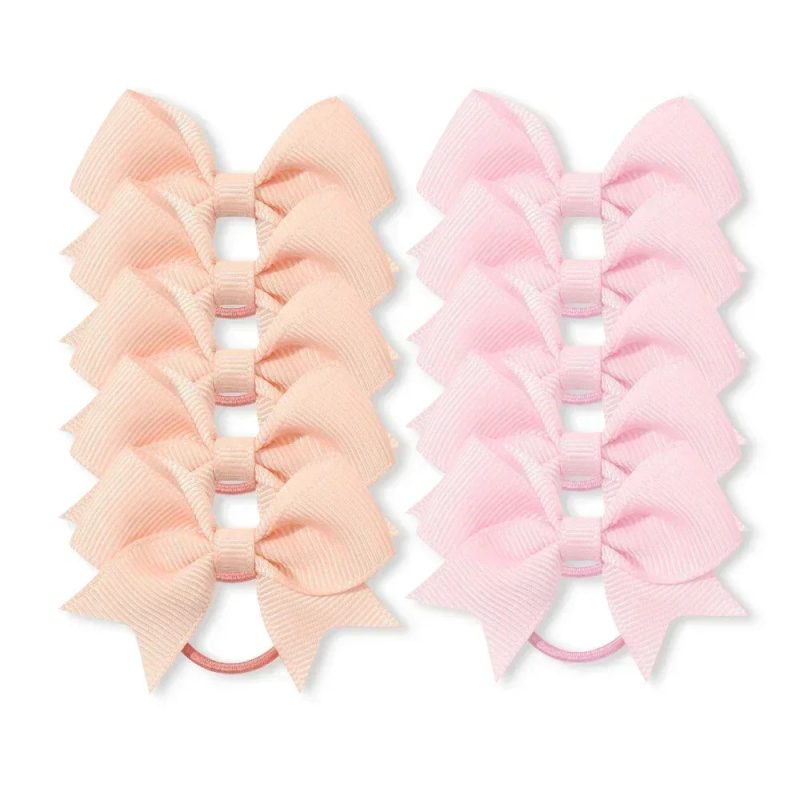 10Pcs Elastic Hair Ties with Ribbon Bows – Baby & Kids Gift Accessories - Image 12