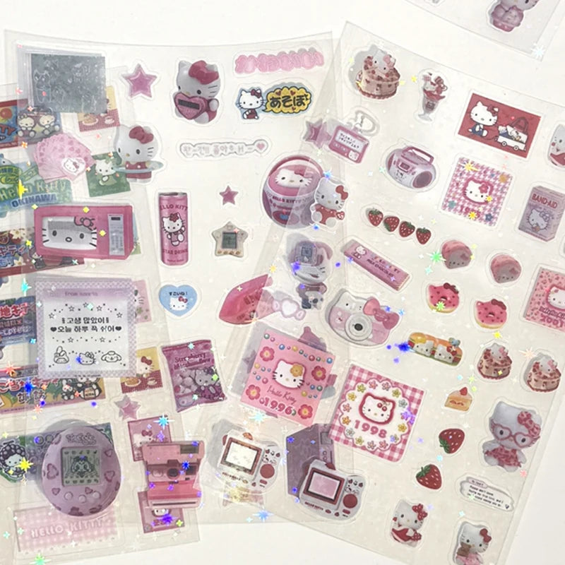 Japanese Charm Girl Hello Kitty Sticker Set – Kawaii Decorations