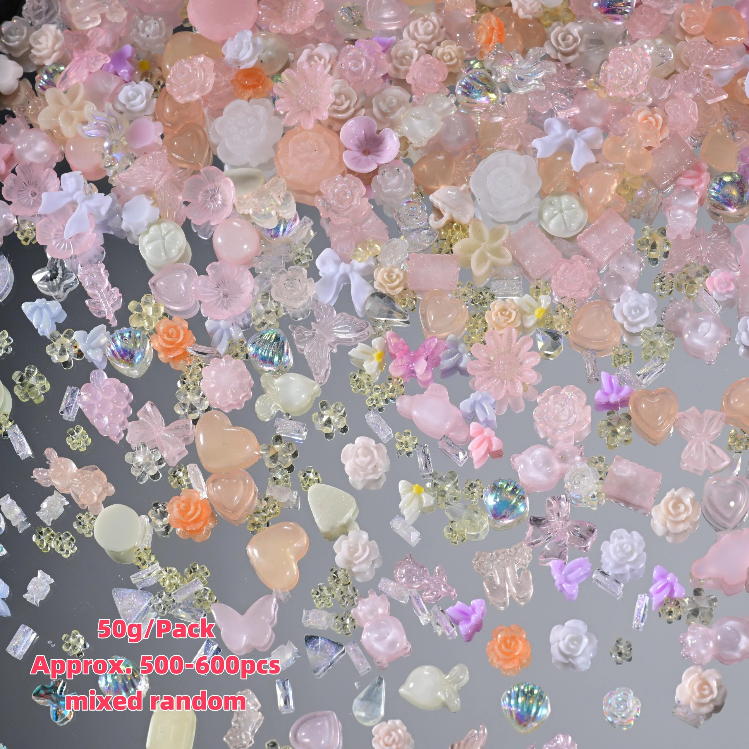 Pink Bowknot Heart Shaped Mixed Nail Decorations - Image 19