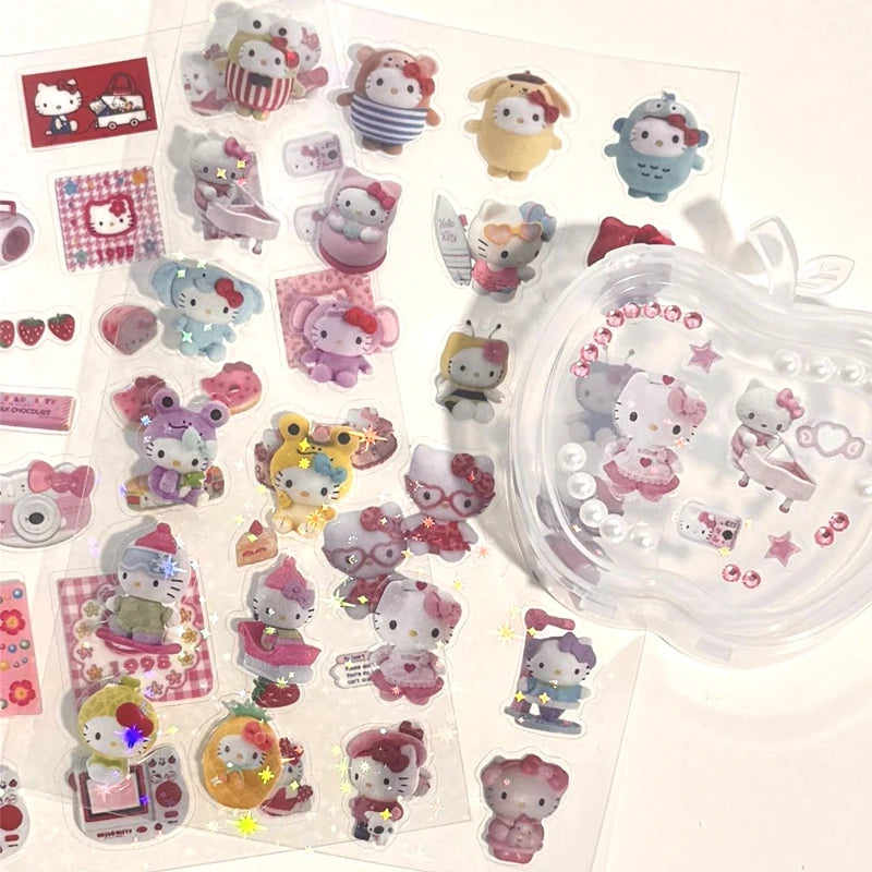 Japanese Charm Girl Hello Kitty Sticker Set – Kawaii Decorations - Image 4