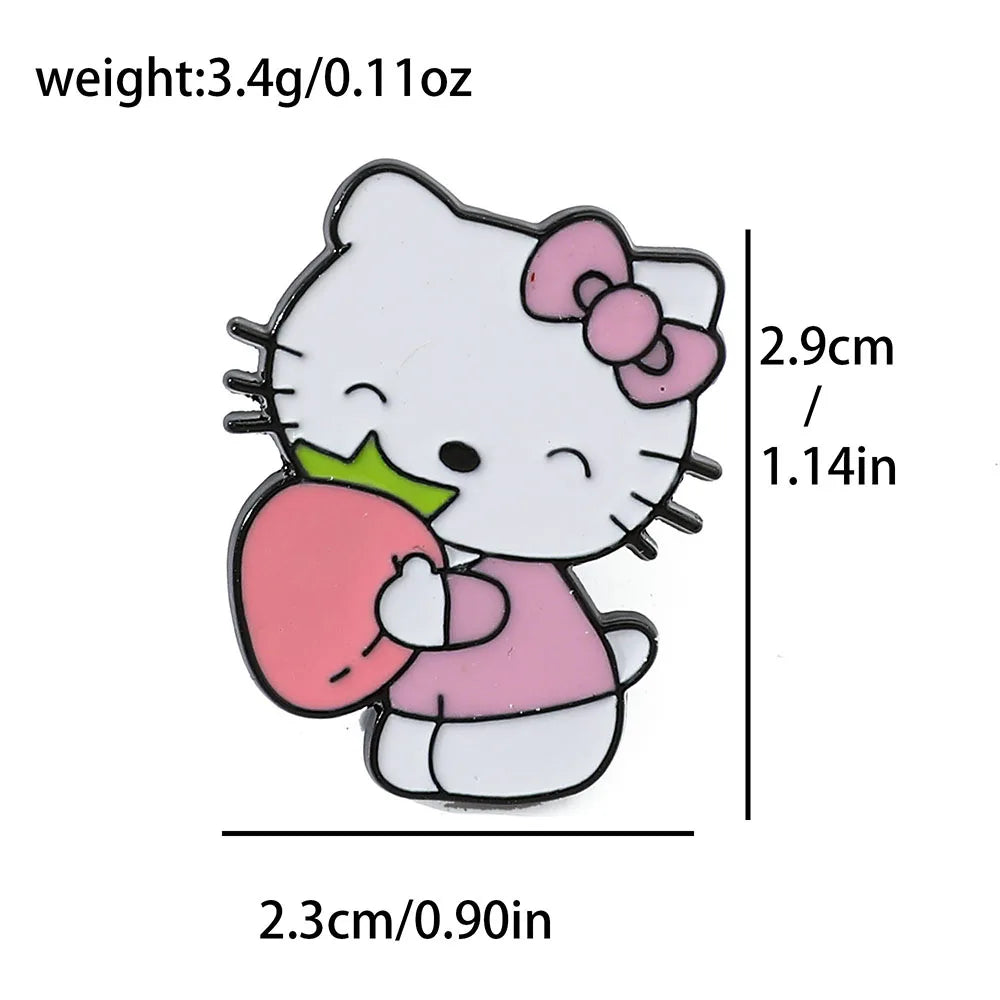 Cute Cartoon KT Cat Brooch Set - Image 5